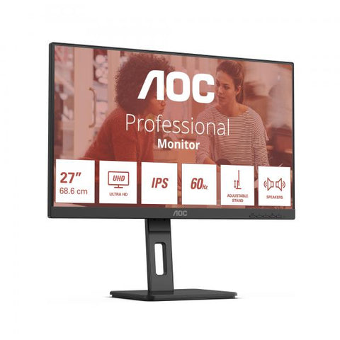 AOC E3 U27E3UF Monitor PC 68,6 cm [27] 3840 x 2160 Pixel 4K Ultra HD LED Nero (27 INCH UHD IPS 3840 x 2160 resolution)