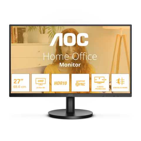 AOC B3 U27B3M Monitor PC 68,6 cm [27] 3840 x 2160 Pixel 4K Ultra HD LCD Nero (AOC Basic-line U27B3M - B3 Series - monitor a LED - 27 [27 visualizzabile] - 3840 x 2160 4K UHD [2160p] @ 60 Hz - VA - 30
