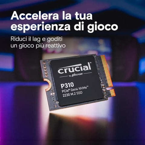 CRUCIAL P310 SSD INTERNO 2.048GB M.2 2230 INTERFACCIA PCI EXPRESS 4.0 x4 NVMe