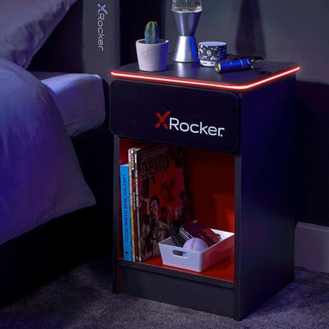 X Rocker 2022026 comodino 1 cassetto/cassetti Nero, Rosso