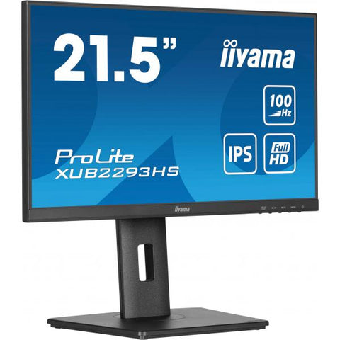 Monitor iiyama ProLite XUB2293HS-B6 para PC, 54,6 cm (21,5"), 1920 x 1080 píxeles, Full HD, LED, negro