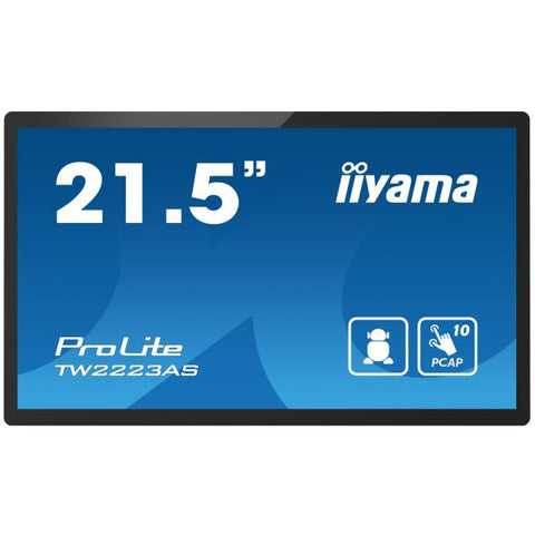 IIYAMA PROLITE TW2223AS-B2 21.5" FULL HD TOUCH SCREEN ANDROID 12 BLUETOOTH 5.2 GIGABIT ETHERNET NERO OPACO