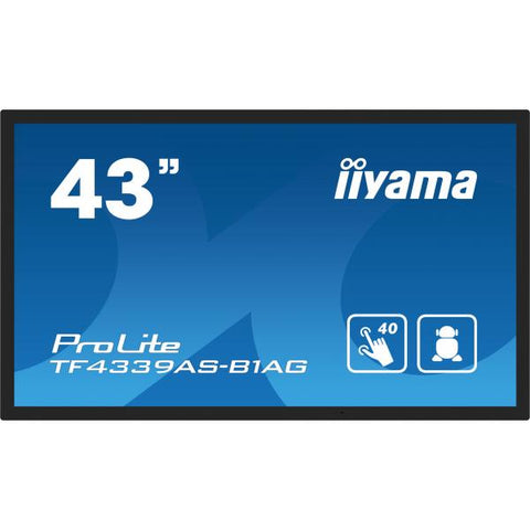 iiyama TF4339AS-B1AG visualizzatore di messaggi Pannello piatto per segnaletica digitale 108 cm [42.5] LED 500 cd/m 4K Ultra HD Nero Touch screen Processore integrato Android 24/7 (iiyama ProLite T