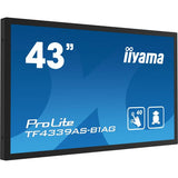 iiyama TF4339AS-B1AG visualizzatore di messaggi Pannello piatto per segnaletica digitale 108 cm [42.5] LED 500 cd/m 4K Ultra HD Nero Touch screen Processore integrato Android 24/7 (iiyama ProLite T