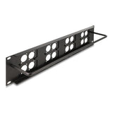 DeLOCK Pannello patch Tipo-D da 19? con 4 piastre Tipo-D 86 x 86 mm e 4 porte 2U nero