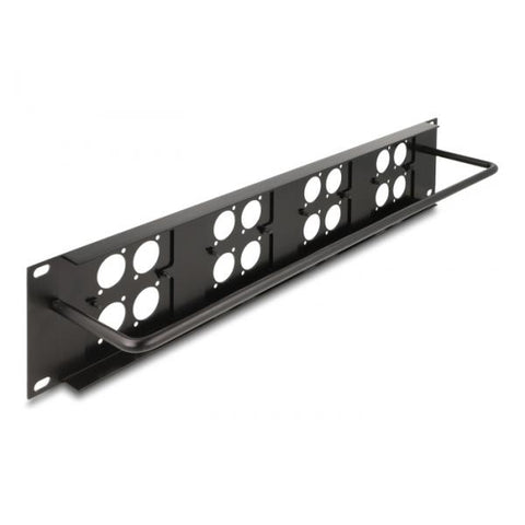 DeLOCK Pannello patch Tipo-D da 19? con 4 piastre Tipo-D 86 x 86 mm e 4 porte 2U nero
