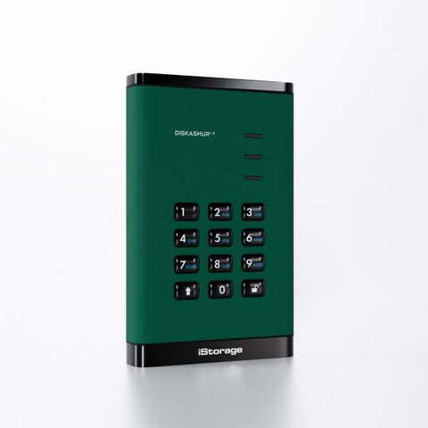 iStorage diskAshur3 HDD disco rigido esterno 1 TB 2.5 USB tipo-C 3.2 Gen 1 [3.1 Gen 1] Verde (diskAshur3 HDD 256-bit 1TB - Green)