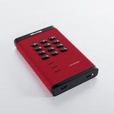 iStorage diskAshur3 HDD disco rigido esterno 5 TB 2.5 USB tipo-C 3.2 Gen 1 [3.1 Gen 1] Rosso (diskAshur3 HDD 256-bit 5TB - Red)