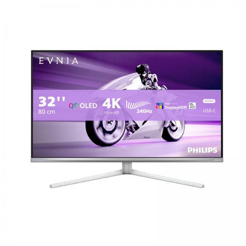 Monitor Philips Evnia 8000 32M2N8900/00 para PC, 80 cm (31,5"), 3840 x 2160 píxeles, 4K Ultra HD QDOLED Bianco