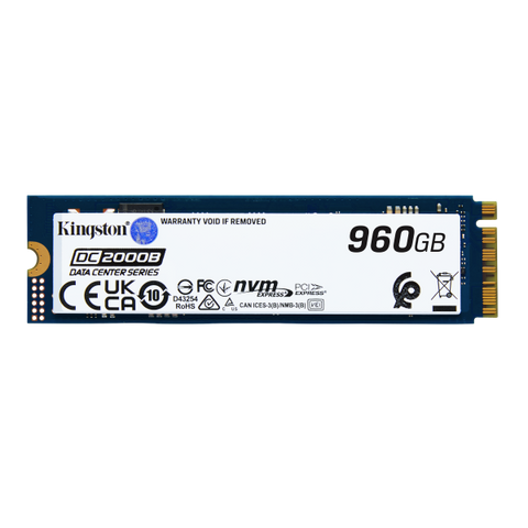 Kingston Technology 960G DC2000B PCIe 4.0 M.2 2280 Enterprise SSD (Kingston Data Center DC2000B - SSD - Enterprise - 960 GB - interno - M.2 2280 - PCIe 4.0 x4 [NVMe])