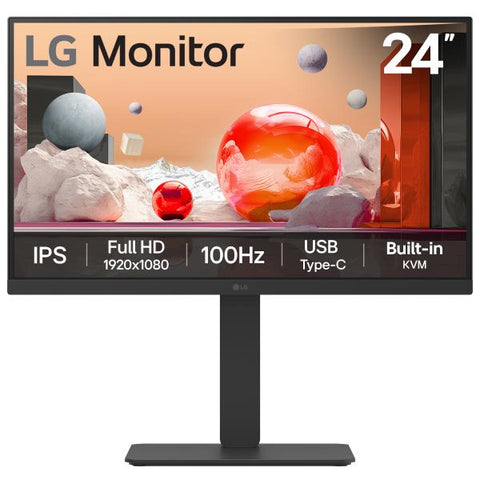 LG 24BA650-B LED display 60,5 cm [23.8] 1920 x 1080 Pixel Full HD Nero (24IN 24BA650-B.AEK LG IPS - MONITOR 1920X1080 16:9 5MS 1300:)