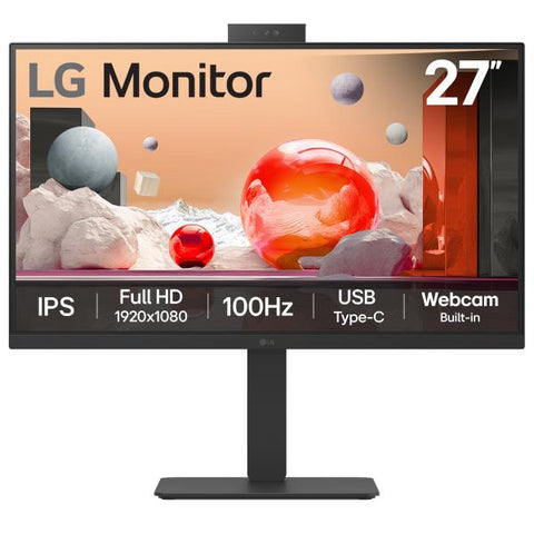 LG 27BA850-B.AEK Monitor PC 68,6 cm [27] 1920 x 1080 Pixel Full HD Nero (27IN 27BA850-B.AEK LG IPS - MONITOR 1920X1080 16:9 5MS 1300:)