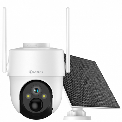 Videocámara Atlantis Volta 4G/LTE PT VL70P-4G WL FHD 15FPS H.264 4X Batería recargable (incl.) Sensor PIR - IP65 - Matriz LED 7M - Motorizada