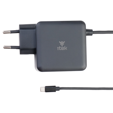 ITEK ITNBAWC65 ALIMENTATORE UNIVERSALE PER NOTEBOOK USB-C GaN 65 W SUPER SLIM NERO