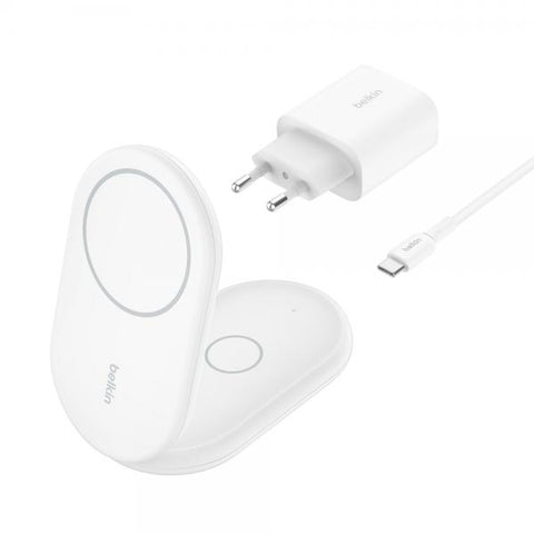 Belkin BoostCharge Cuffie, Smartphone Bianco USB Carica wireless Ricarica rapida Interno