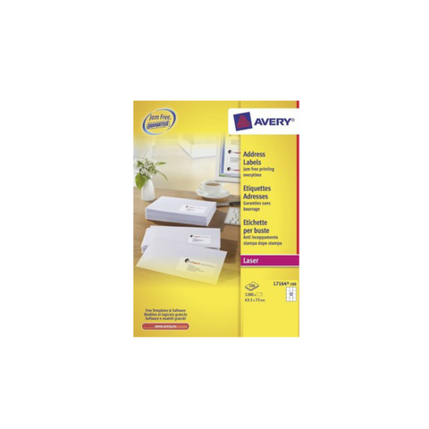 AVERY CONF 1200 ETICHETTE ADESIVE 63,5X72 mm BIANCO OPACO