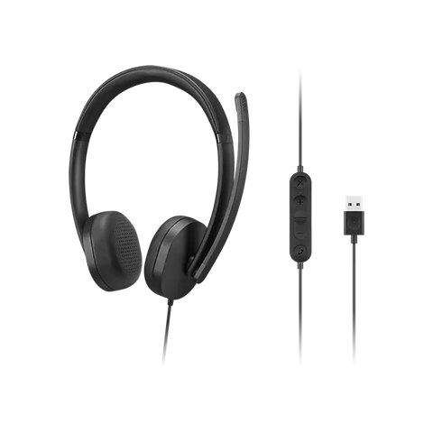 LENOVO 4XD1P83425 STEREO HEADSET GEN2 CUFFIA STEREO CON MICROFONO CAVO USB-A CONTROLLO VOLUME SUL CAVO NERO