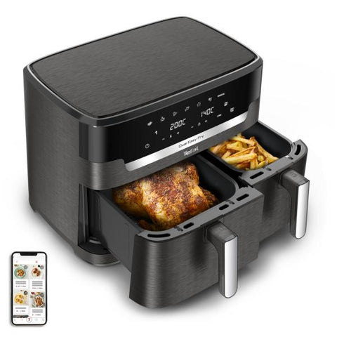 Tefal Easy Fry Dual XXL EY942HE0 friggitrice Doppia 11 L Indipendente 2020 W Friggitrice ad aria calda Grigio
