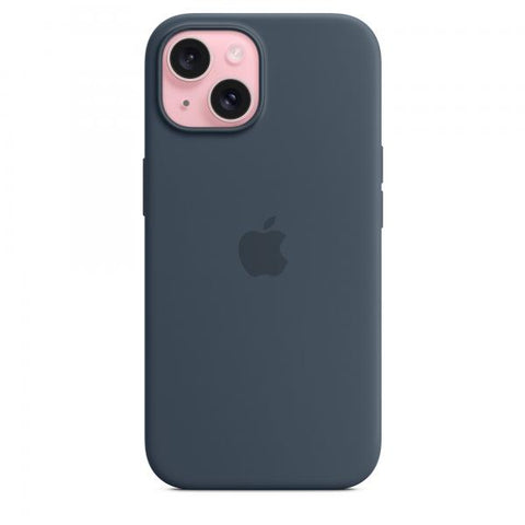 Apple Custodia MagSafe in silicone per iPhone 15 - Blu tempesta (Apple - bagsidecover til mobiltelefon)