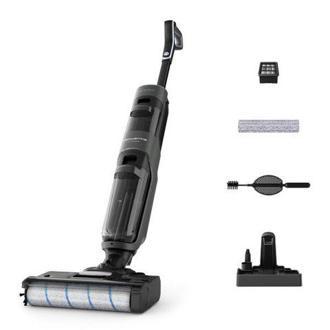 ROWENTA GZ5035 LAVAPAVIMENTI SENZA FILI AUTONOMIA FINO A 50 MINUTI TECNOLOGIA SMART SPAZZOLA LATERALE DOPPIO SERBATOIO GRIGIO