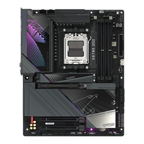 GIGABYTE X870E AORUS MASTER Scheda Madre - Supporta CPU AMD Ryzen 9000, 16+2+2 fasi VRM digitali, fino a 8600MHz DDR5 (OC), 3xPCIe 5.0 + 1xPCIe 4.0, Wi-Fi 7, LAN 5GbE, USB 4
