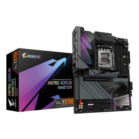 GIGABYTE X870E AORUS MASTER Scheda Madre - Supporta CPU AMD Ryzen 9000, 16+2+2 fasi VRM digitali, fino a 8600MHz DDR5 (OC), 3xPCIe 5.0 + 1xPCIe 4.0, Wi-Fi 7, LAN 5GbE, USB 4