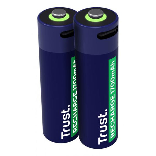 TRUST 25584 BATTERIE RICARICABILI VIA USB-C AA STILO 1.700mAh CONF 2 Pz.