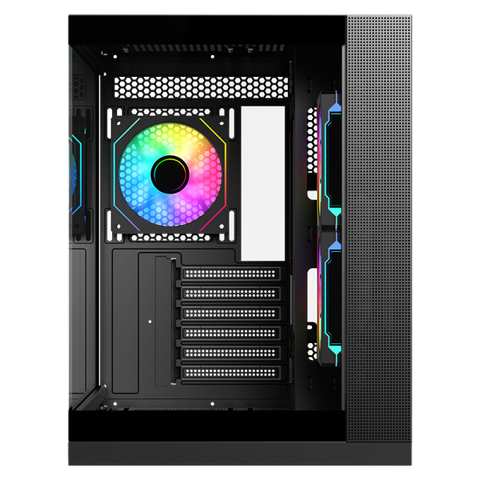 CASE ITEK CAVE DS GAMING TOWER, ATX, 3X12CM ARGB FAN, 2XUSB3, TYPE-C,SYDE & FRONT PANEL TEMP GLASS - ITGCADCDSB