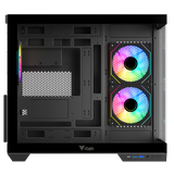 CASE ITEK CAVE DS GAMING TOWER, ATX, 3X12CM ARGB FAN, 2XUSB3, TYPE-C,SYDE & FRONT PANEL TEMP GLASS - ITGCADCDSB