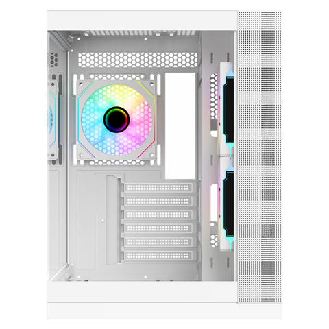 CASE ITEK TOWER "DARK CAVE DS" GAMING TOWER 2*USB3,1*USB-C 3*12CM FAN ARGB, SIDE & FRONT PANEL TEMP GLASS, BIANCO- ITGCADCDSW