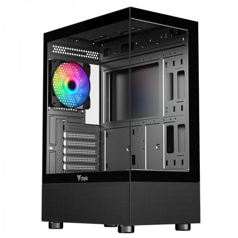 CASE ITEK SHOWBUI 33B GAMING TOWER, ATX, 12CM ARGB FAN, USB3, SYDE & FRONT PANEL TEMP GLASS. - ITGCASB33B