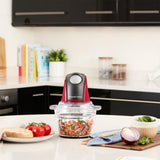 RUSSELL 27130-56 TRITATUTTO ELETTRICO 200W LAME IN ACCIAIO CIOTOLA IN VETRO DA 500 ML ROSSO