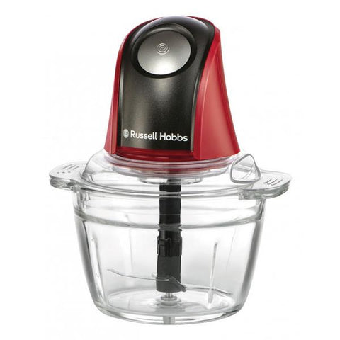 RUSSELL 27130-56 TRITATUTTO ELETTRICO 200W LAME IN ACCIAIO CIOTOLA IN VETRO DA 500 ML ROSSO