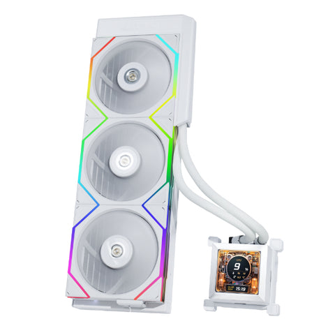 Lian Li HSLCD36SW sistema di raffreddamento per computer Case per computer Raffreddatore di liquidi tutto in uno 12 cm Bianco (Lian Li HydroShift LCD 360S All In One CPU Cooler 360mm - White)