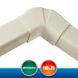 1222PR Curva Piana Regolabile per Canaline Installazione Climatizzatori - 110x75 mm