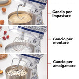 Ariete 1588 Impastatrice Capri, Planetaria, 7 velocità, 2400 Watt, 5,5 litri, Tazza Acciaio Inox