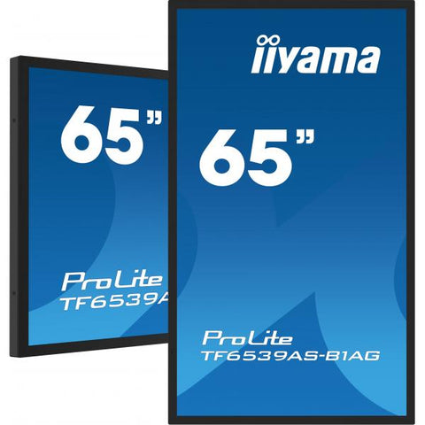 iiyama TF6539AS-B1AG visualizzatore di messaggi Pannello piatto per segnaletica digitale 163,8 cm [64.5] LED 500 cd/m 4K Ultra HD Nero Touch screen Processore integrato Android 24/7 (iiyama TF6539A