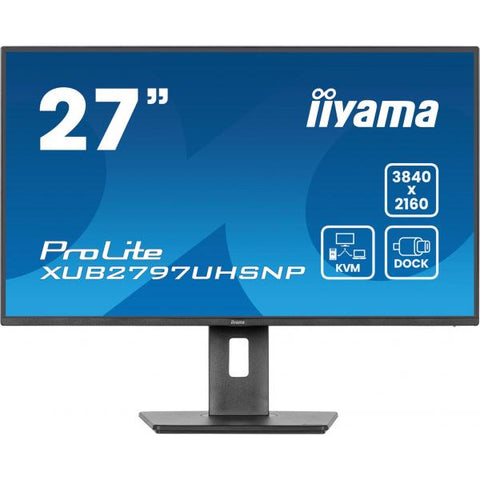 iiyama ProLite XUB2797UHSNP-B1 Monitor PC 68,6 cm [27] 3840 x 2160 Pixel 4K Ultra HD LED Nero (iiyama ProLite XUB2797UHSNP-B1 - Monitor a LED - 27 - 3840 x 2160 4K @ 60 Hz - IPS - 350 cd/m? - 1300:1