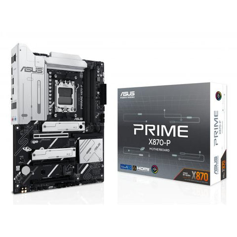 ASUS PRIME X870-P AMD X870 Socket AM5 ATX (ASUS PRIME X870-P - Motherboard - ATX - Socket AM5 - AMD X870 Chipset - USB4, USB 3.2 Gen 2, USB-C 3.2 Gen2, USB 3.2 Gen 1 - 2.5 Gigabit LAN - onboard graph