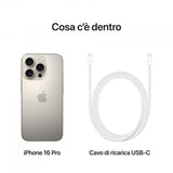 Apple iPhone 16 Pro 256GB Titanio Naturale (Apple iPhone 16 Pro - 5G smartphone - dual SIM /Memoria Interna 256 GB - display OLED - 6.3 - 2622 x 1206 pixel [120 Hz] - 3 x fotocamere posteriori 48 MP, 48 MP, 12 MP - front camera 12 MP - titanio naturale)
