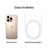 Apple iPhone 16 Pro 512GB Titanio sabbia (Apple iPhone 16 Pro - 5G smartphone - dual SIM /Memoria Interna 512 GB - display OLED - 6.3 - 2622 x 1206 pixel [120 Hz] - 3 x fotocamere posteriori 48 MP, 4