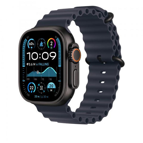 Apple Cinturino Ocean blu navy [49 mm] - Titanio nero (-APPLE WATCH 49 NAVY BLACK TI OB)