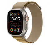 Apple MXN23ZM/A accessorio indossabile intelligente Band Marrone chiaro Poliestere, Spandex, Titanio (APPLE WATCH 49 TAN NATURAL TI ALP M)