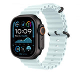 Apple Estensione per cinturino Ocean blu ghiaccio [49 mm] - Titanio nero (APPLE WATCH 49 ICE BLUE B TI OB XL)
