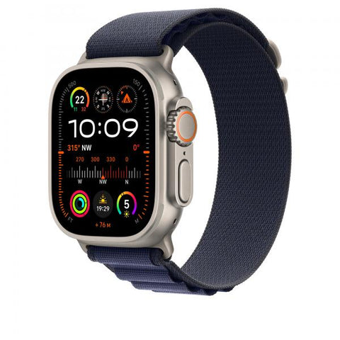 Apple Alpine Loop blu navy [49 mm] - Large - Titanio naturale (-APPLE WATCH 49 NAVY NATURAL TI ALP)