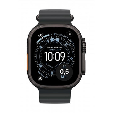 Apple Cinturino Ocean nero [49 mm] - Titanio nero (*APPLE WATCH 49 BLACK BLACK TI OB)