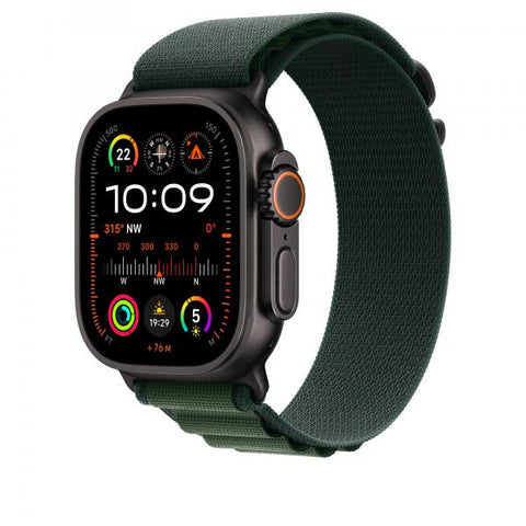 Apple MYPR3ZM/A accessorio indossabile intelligente Band Verde Poliestere, Spandex, Titanio (APPLE WATCH 49 DARK GREEN B TI ALP M)