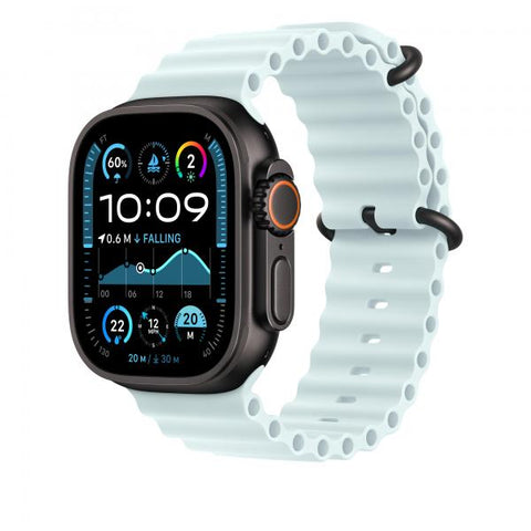 Apple Cinturino Ocean blu ghiaccio [49 mm] - Titanio nero (-APPLE WATCH 49 ICE BLUE BLACK TI OB)