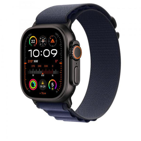 Apple Alpine Loop blu navy [49 mm] - Medium - Titanio nero (APPLE WATCH 49 NAVY BLACK TI ALP M)
