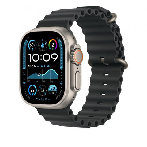 Apple Estensione per cinturino Ocean nero [49 mm] - Titanio naturale (*APPLE WATCH 49 BLACK N TI OB XL)